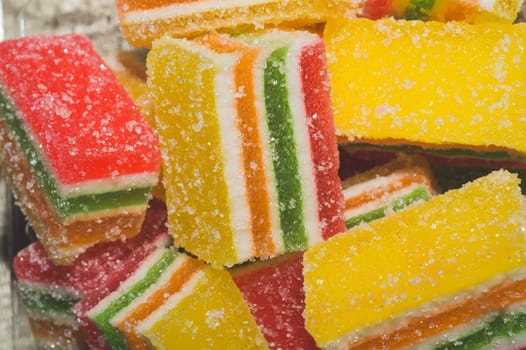 Jelly marmalade candy macro. sweets close up