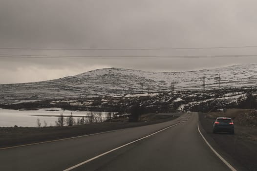 Mountain road. highway in mountains. long distance view