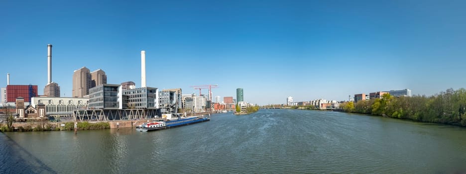 panoramic view of Frankfurt with river Main
