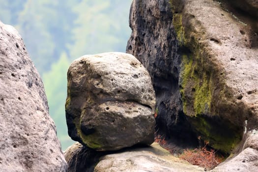 The cowshed is a unique rock formation in the Elbe Sandstone Mountains