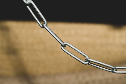 Industrial chains. hanging chain close up
