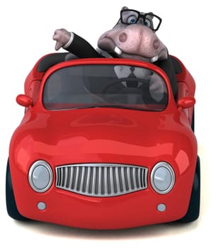 Fun hippo - 3D Illustration