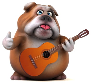 Fun bulldog - 3D Illustration
