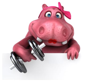 Pink Hippo - 3D Illustration