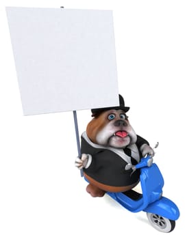 Fun bulldog - 3D Illustration