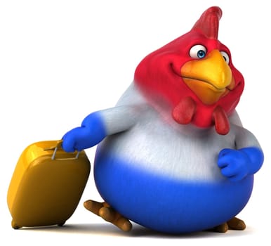 Fun chicken - 3D Illustration