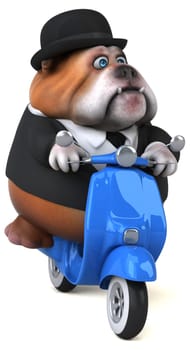 Fun bulldog - 3D Illustration