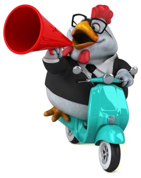 Fun chicken - 3D Illustration
