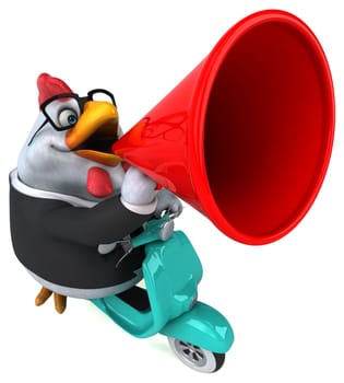 Fun chicken - 3D Illustration