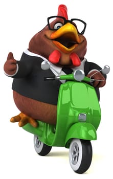 Fun chicken - 3D Illustration