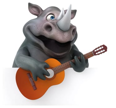 Fun rhino - 3D Illustration
