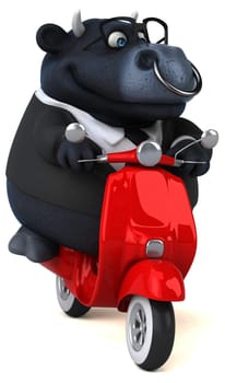 Fun black bull - 3D Illustration