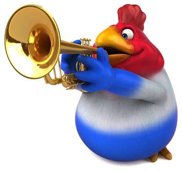 Fun chicken - 3D Illustration