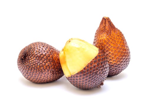 Ripe fruit of the litchi isolated on white background