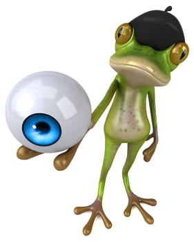 Fun french frog - 3D Illustration