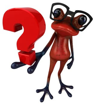 Fun red frog - 3D Illustration