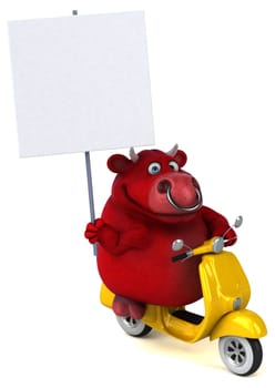 Fun red bull - 3D Illustration