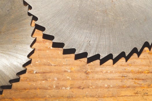 Circular saw blades. carpentry tools. industrial background. equipment for sawmill and sawing wooden products