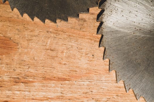 Circular saw blades. carpentry tools. industrial background. equipment for sawmill and sawing wooden products