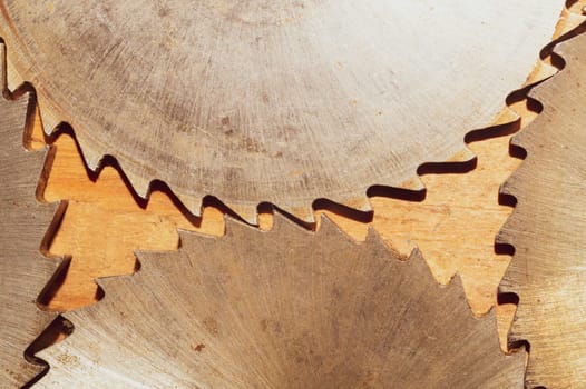 Circular saw blades. carpentry tools. industrial background. equipment for sawmill and sawing wooden products