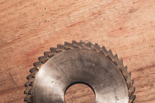 Circular saw blade. carpentry tools. industrial background. equipment for sawmill and sawing wooden products