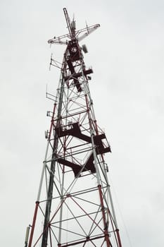 Telecommunication tower. high radio antenna. big construction