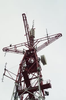 Telecommunication tower. high radio antenna. big construction