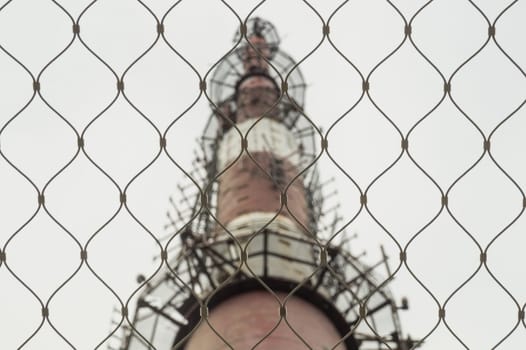 Telecommunication tower. high radio antenna. big construction