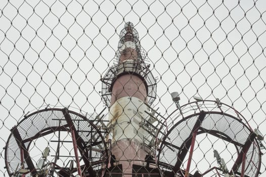 Telecommunication tower. high radio antenna. big construction