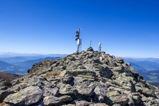 Landscape in Austian Alps - view from Kreiskogel, 2306 m,  Steiermark, Austria