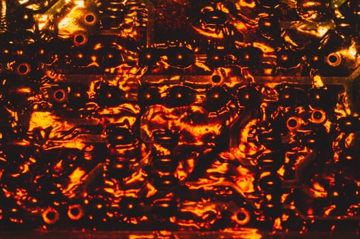 Electronic circuit board abstract background. computer motherboard close up. modern technologies. micro elements of computer with connections and traces. Intelligent technology