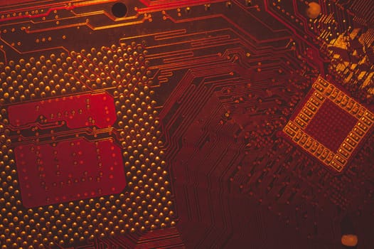 Processor pins macro. computer motherboard close up. cpu pins on a circuit board. micro elements of computer central processor unit. modern technologies abstract background