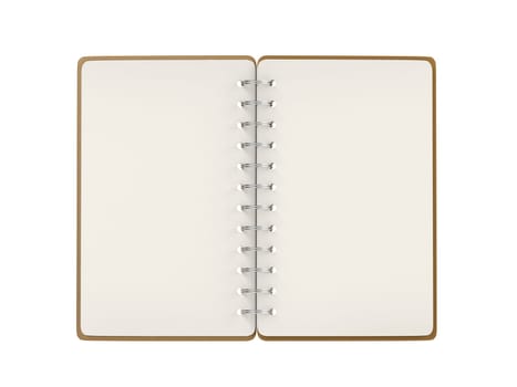 Blank notebook isolated on white background