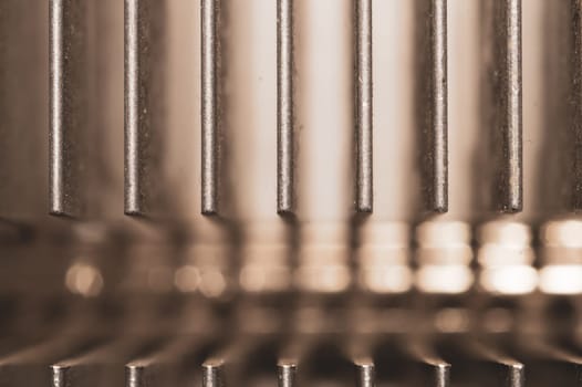 Computer radiator abstract macro background. processor cooling system. motherboard detail. line art
