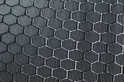 Fabric texture with hex shaped cells. textile background. woven material