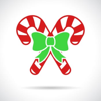 Christmas Candy Cane icon. Infographic symbol with shadow. Festive style graphic design element. Celebration concept.
