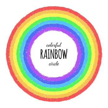 Rainbow circle element. Color spectrum. Colorful round element. Gay, homosexual symbol. Abstract rainbow background. Graphic element for documents, templates, posters, flyers. Vector illustration