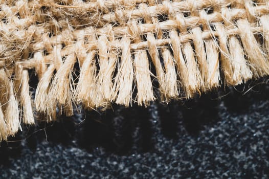 Linen cloth. flax material. sackcloth background close up