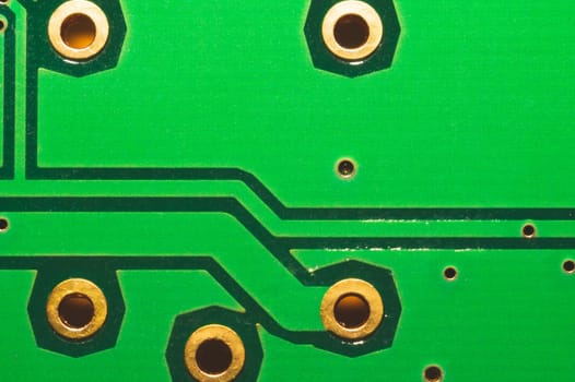 Electronic circuit board abstract background. computer motherboard close up. modern technologies. micro elements of computer with connections and traces. Intelligent technology