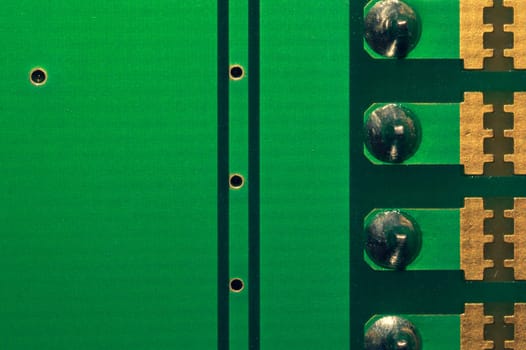 Electronic circuit board abstract background. computer motherboard close up. modern technologies. micro elements of computer with connections and traces. Intelligent technology