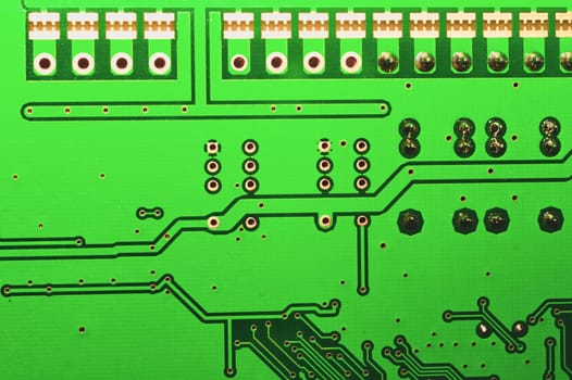 Electronic circuit board abstract background. computer motherboard close up. modern technologies. micro elements of computer with connections and traces. Intelligent technology