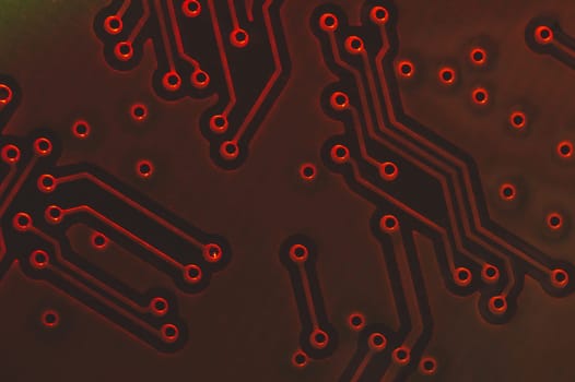 Electronic circuit board abstract background. computer motherboard close up. modern technologies. micro elements of computer with connections and traces. Intelligent technology