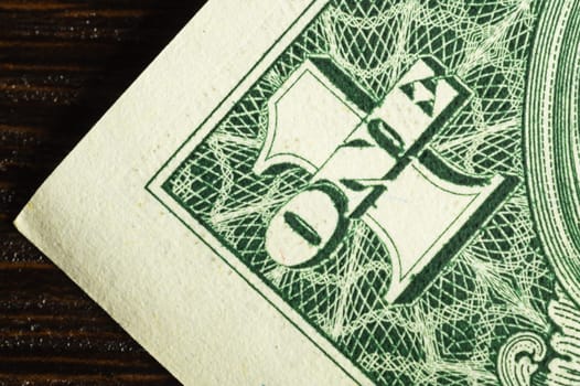 One dollar bill close up. american dollar detail. finance background