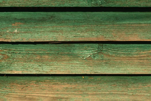 Colored wood texture. green wooden planks. shabby painted wood background