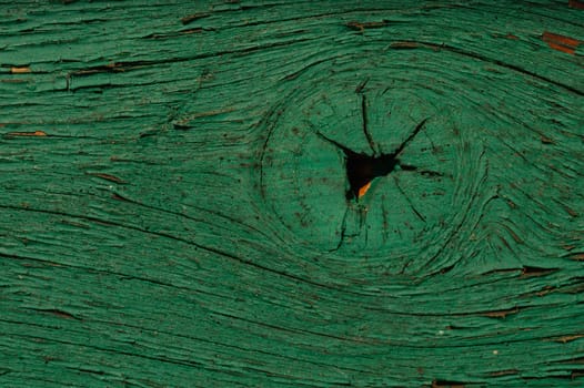 Abstract wood texture with peeling paint. green wooden backdrop. shabby painted wood background