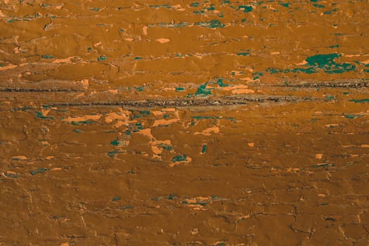 Shabby painted wood texture. old wooden background with peeling paint