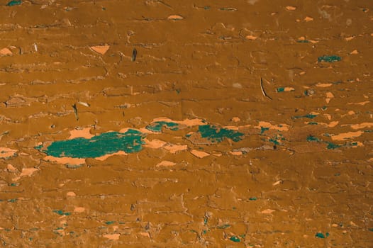 Shabby painted wood texture. old wooden background with peeling paint
