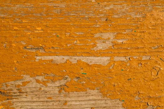 Shabby painted wood texture. old wooden background with peeling paint