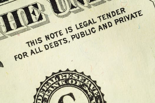 One dollar bill close up. american dollar detail. finance background
