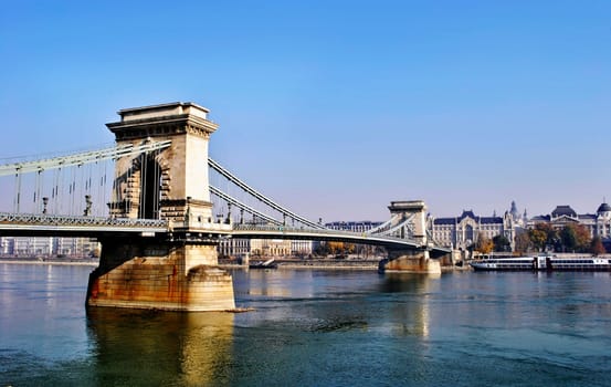 The Chain Bridge in Budapest, Hungary